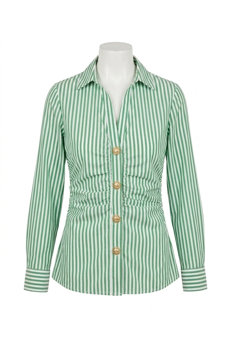 NEW RAILS carolyn shirt in emerald stripe